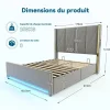 Collahausse Opbergbed-velours Grijs-160x200cm-stevig Opbergruimte Hoofdbord Design
