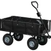 CollaHausse Tuinkar - Staal Zwart - 105x51x54 Cm - 114l Opvouwbare Wanden