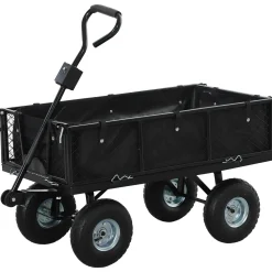 CollaHausse Tuinkar - Staal Zwart - 105x51x54 Cm - 114l Opvouwbare Wanden