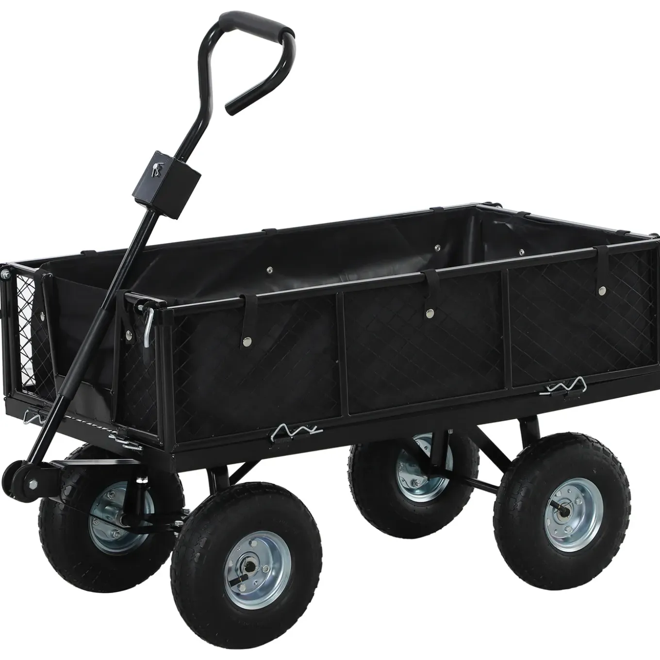 Collahausse Tuinkar - Zwart - 105x51x54 Cm - Grote Wielen Waterdichte Tas Draaibaar Handvat 300 Kg