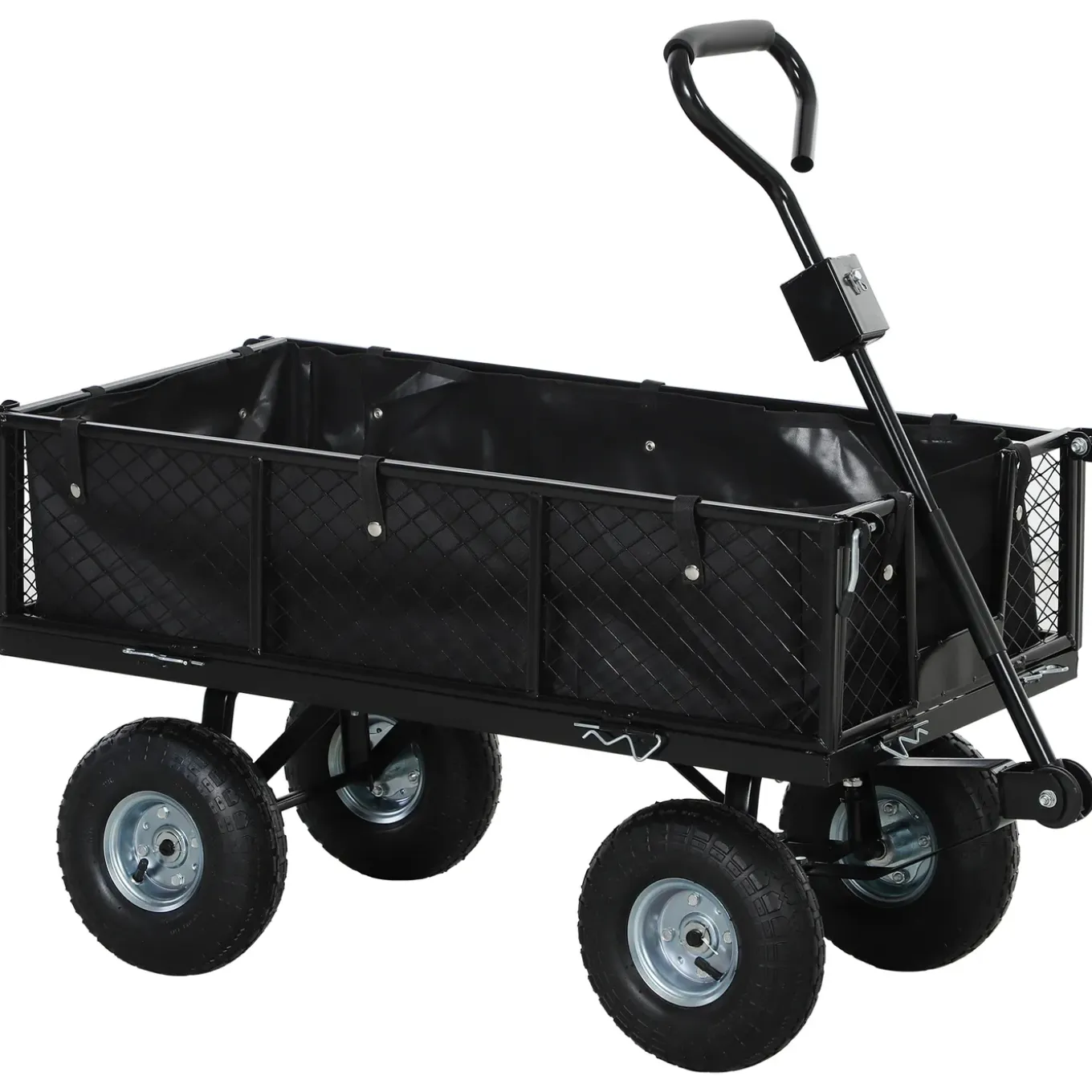 Collahausse Tuinkar - Zwart - 105x51x54 Cm - Grote Wielen Waterdichte Tas Draaibaar Handvat 300 Kg