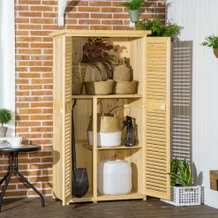 Collahausse Tuinkast - Natuurhout - 87x46.5x160 Cm - 4 Vakken Gereedschapsopslag