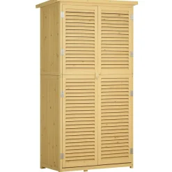 Collahausse Tuinkast - Natuurhout - 87x46.5x160 Cm - 4 Vakken Gereedschapsopslag