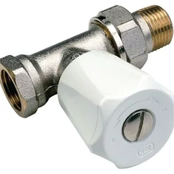Comap - Eurosar Vernikkelde Rechte Radiatorkraan - Messing, 10 Bar - Diam.. : 1/2'' (15x21mm)