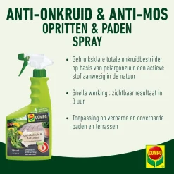 Compo Anti-Onkruid & Anti-Mos Spray - Paden & Terrassen - Klaar Voor Gebruik - 0,75L