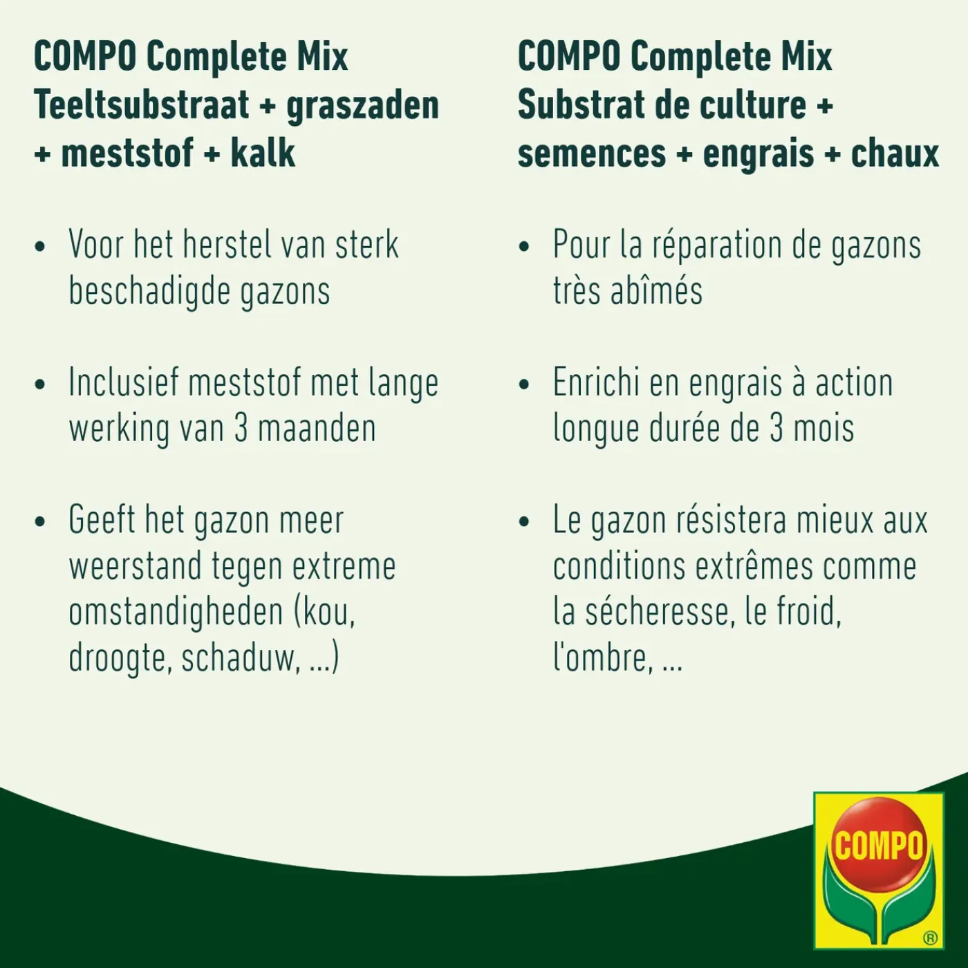 Compo gazonherstel Complete Mix 4-in-1 6m² 1,2kg