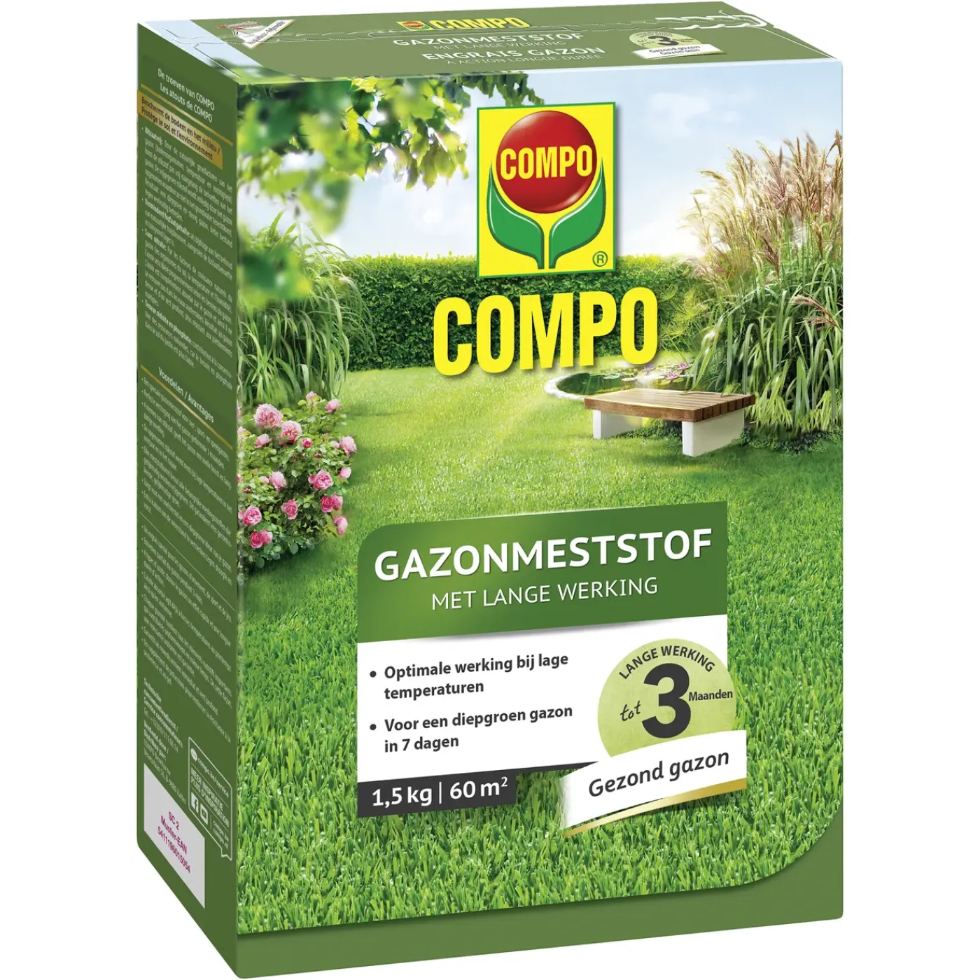 Compo gazonmeststof Lange Werking 1,5kg - 60m²