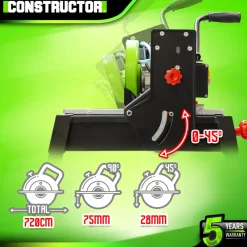 Constructor - Radiale Tegelsnijder 800 W - 200 Mm - Max. Snijlengte 720 Mm - Constructor