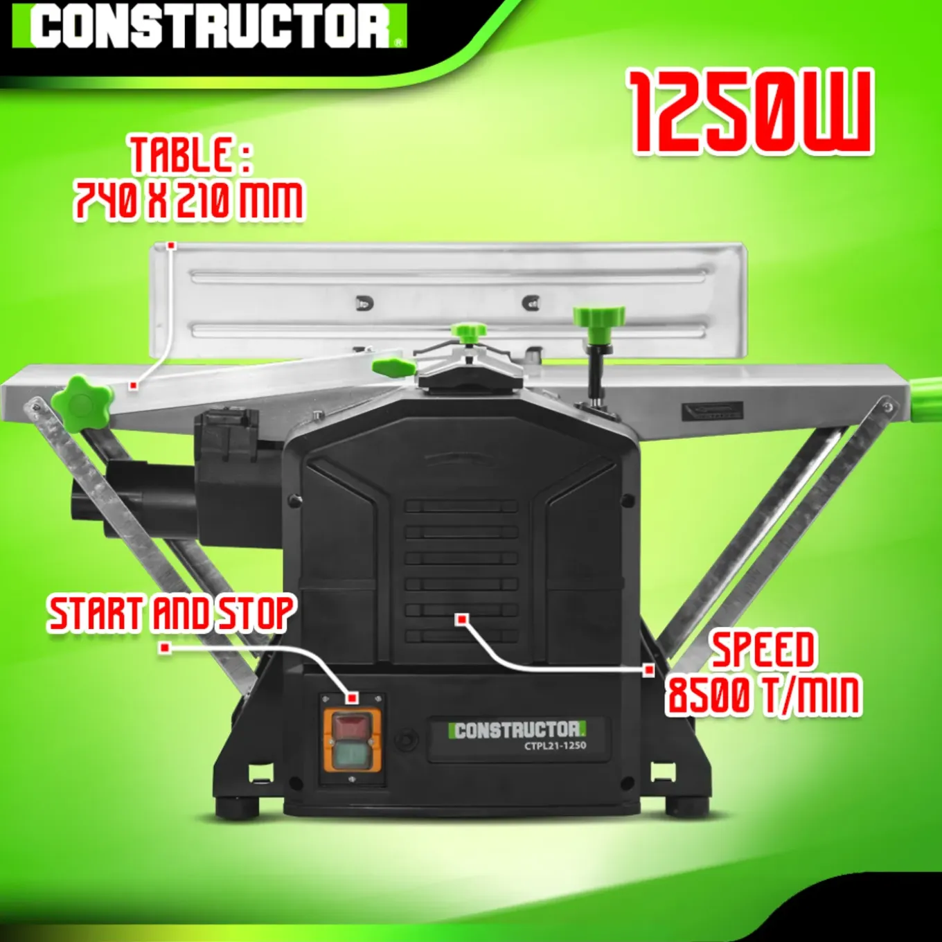 Constructor - Vandiktebank 1250w - 204mm - Constructor