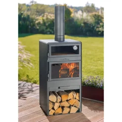 Cookking Tuinhaard Vento Met Oven - Terrashaard - Handgemaakt In Europa - 50x50x150 Cm
