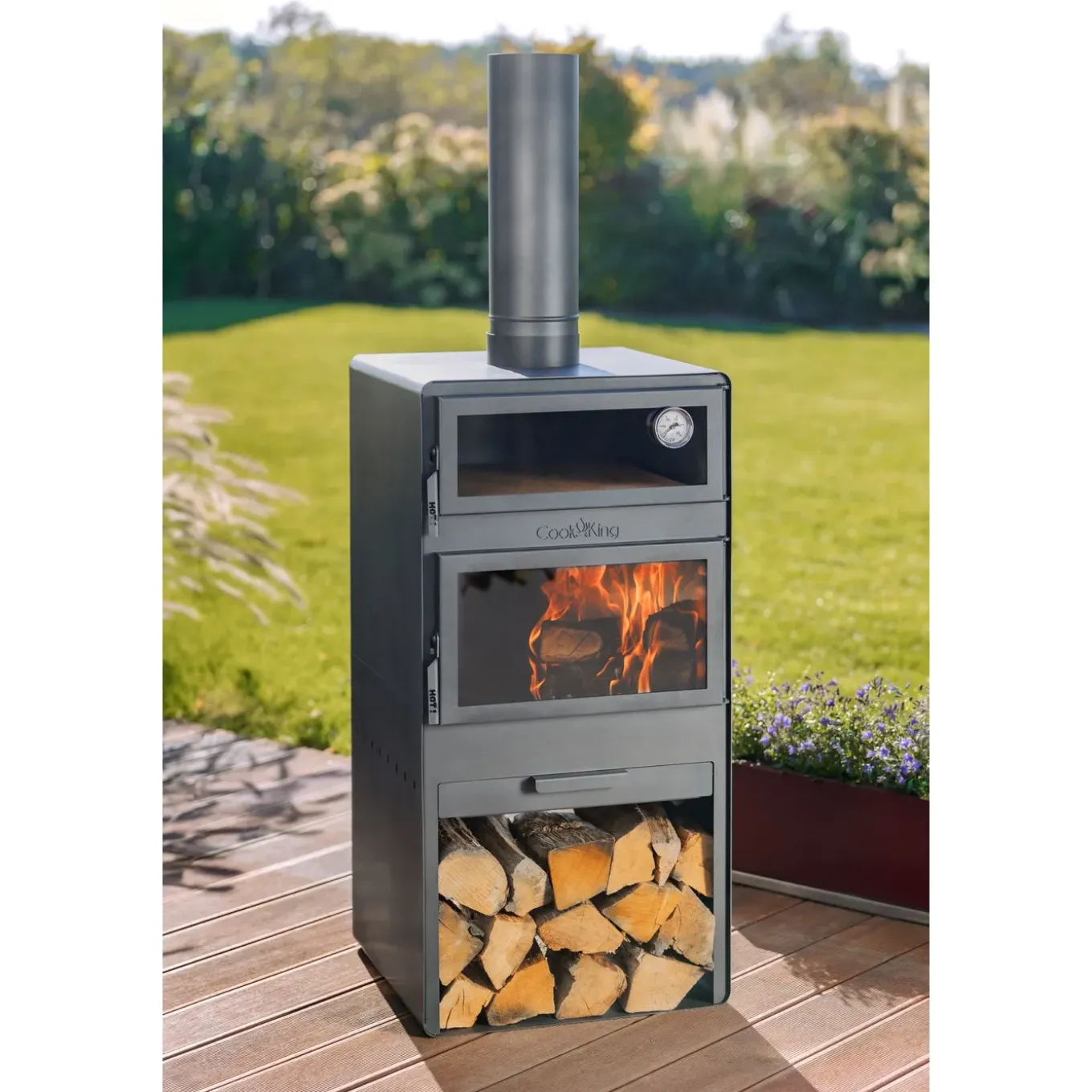 Cookking Tuinhaard Vento Met Oven - Terrashaard - Handgemaakt In Europa - 50x50x150 Cm