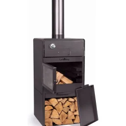 Cookking Tuinhaard Vento Met Oven - Terrashaard - Handgemaakt In Europa - 50x50x150 Cm