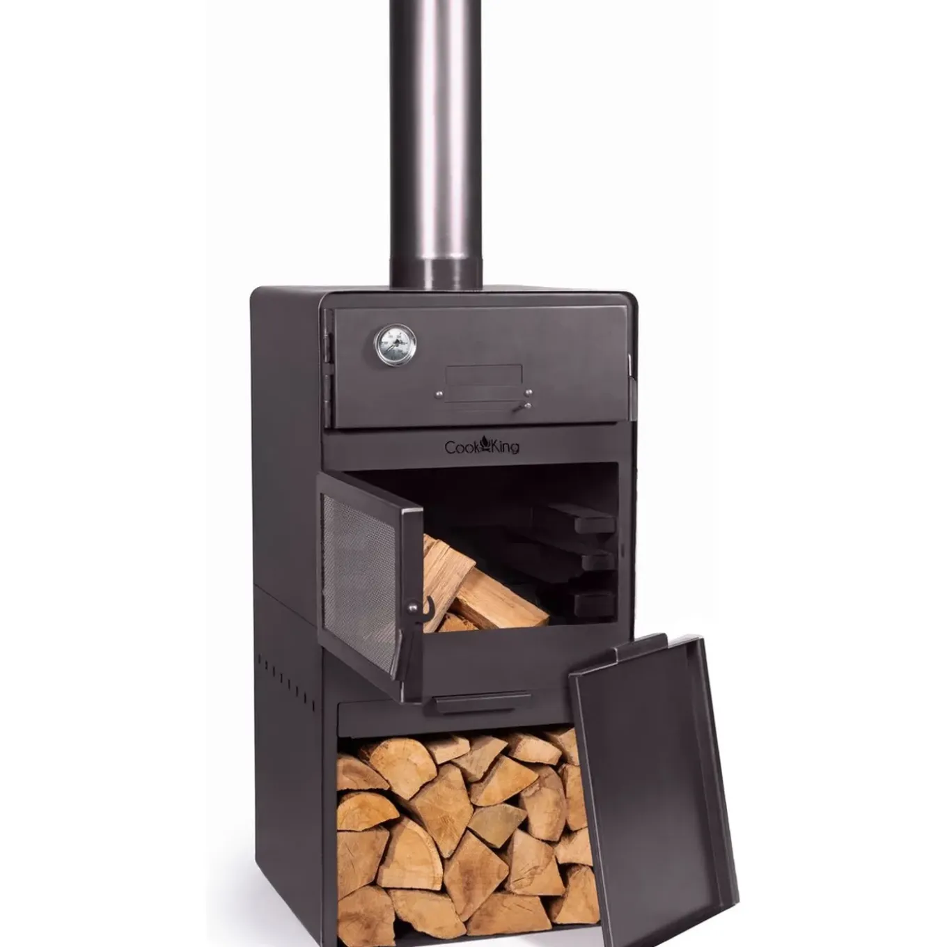 Cookking Tuinhaard Vento Met Oven - Terrashaard - Handgemaakt In Europa - 50x50x150 Cm