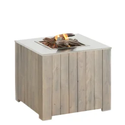 Cosi cube 70 grey wash - gas vuurtafel - met RVS buitenkwaliteit bovenplaat