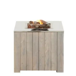 Cosi cube 70 grey wash - gas vuurtafel - met RVS buitenkwaliteit bovenplaat