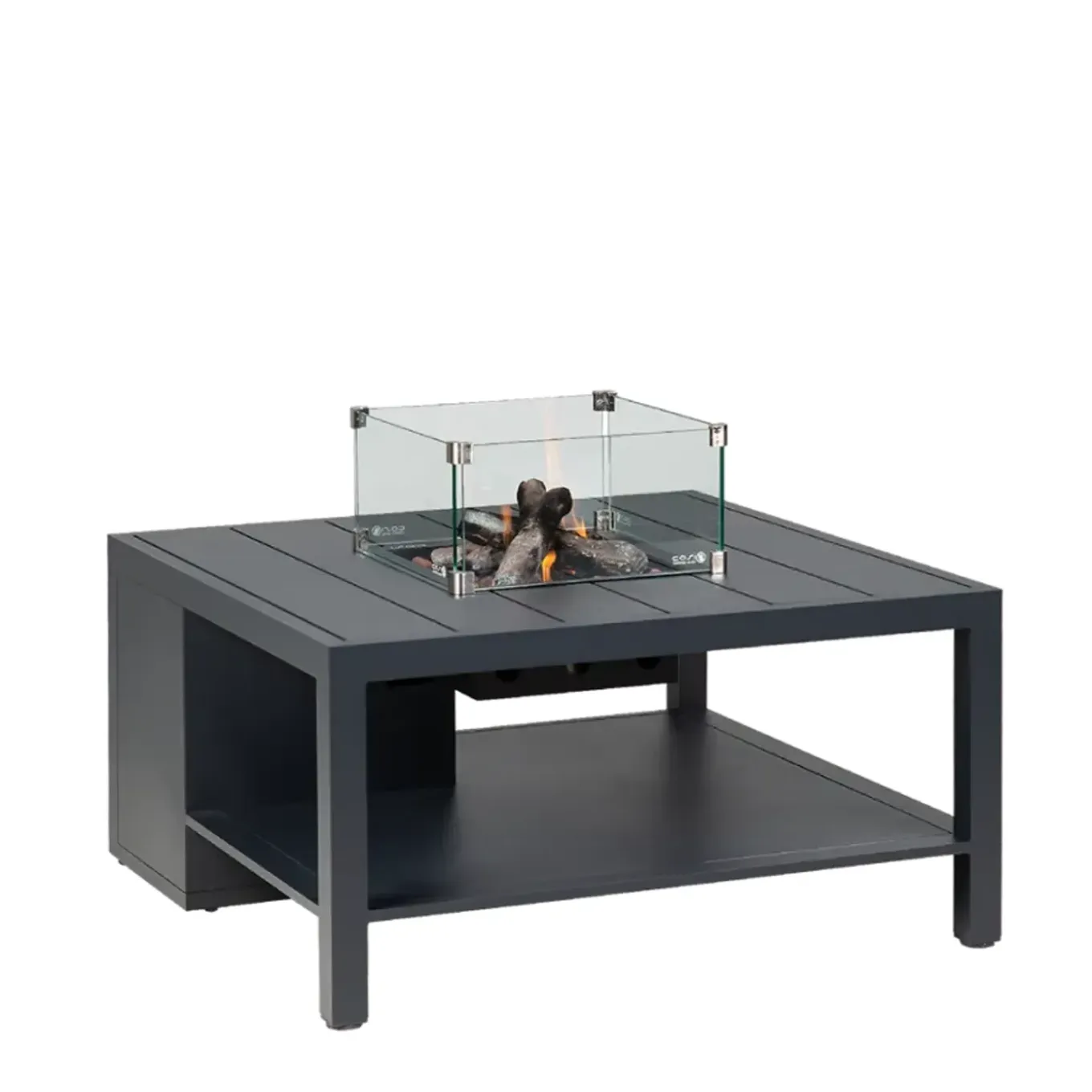 Cosiflow square gas vuurtafel - anthracite - 100 x 100 x 50 cm