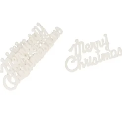 Cosy@home Kersthangers - Merry Christmas - 6x - Wit - Kunststof