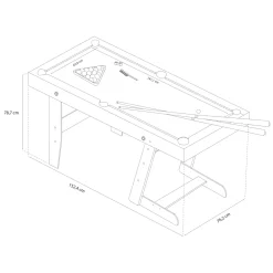 Cougar Hustle L Pooltafel 5ft Inklapbaar