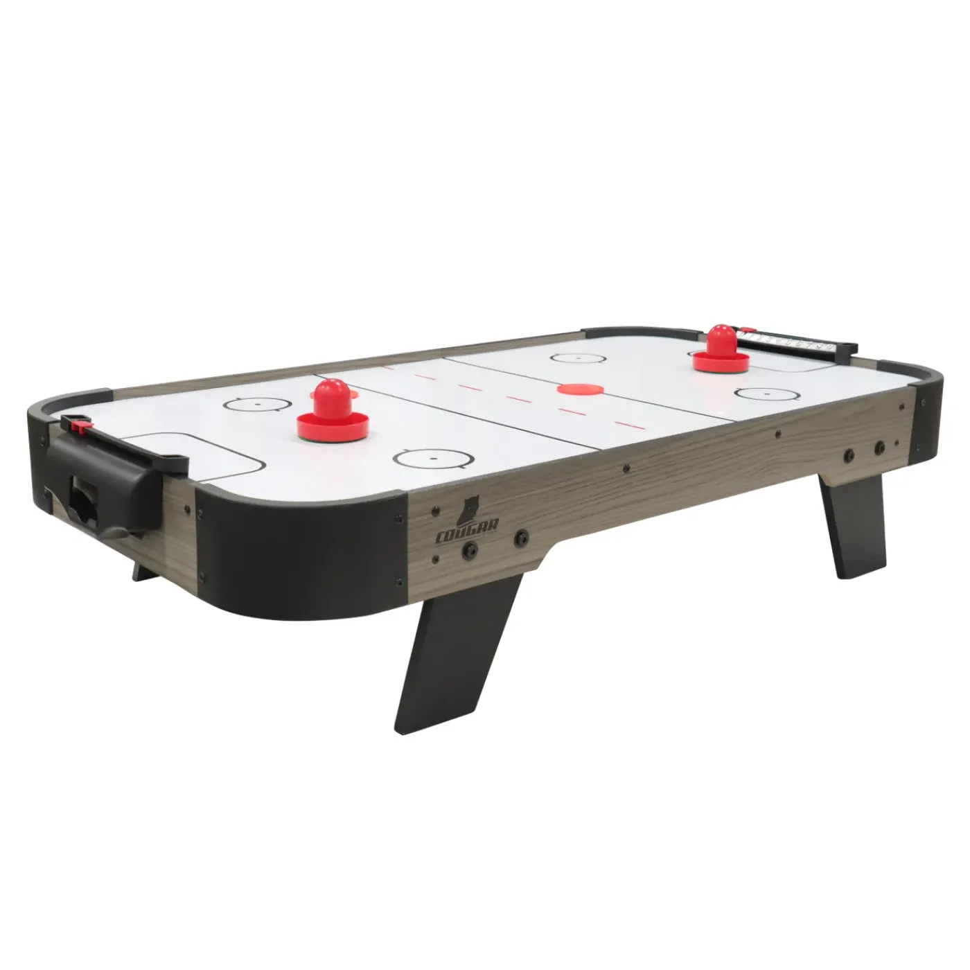 Cougar Mini Airhockeytafel - Accessoires Incl - 3 Ft - Eiken/grijs
