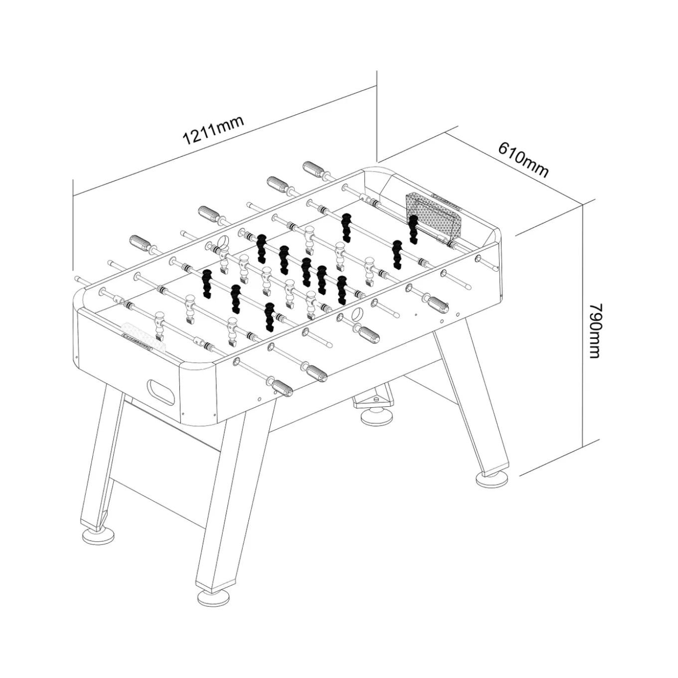 Cougar Striker Voetbaltafel - Accessoires Incl - Donkerbruin/zwart