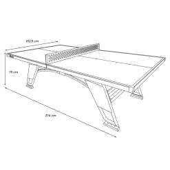 Cougar Tafeltennistafel Premium 2800 Outdoor In Grijs - Incl. Net