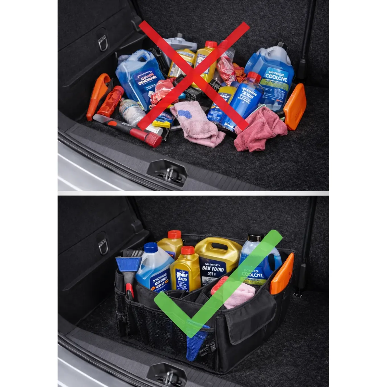 Cuhoc Kofferbak Organizer Auto Zwart – Kofferbak Tas 56x39x26,5 Cm – Oxford 600d