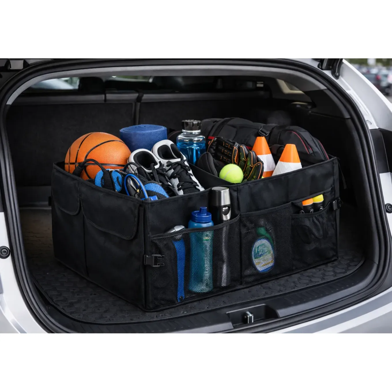Cuhoc Kofferbak Organizer Auto Zwart – Kofferbak Tas 56x39x26,5 Cm – Oxford 600d