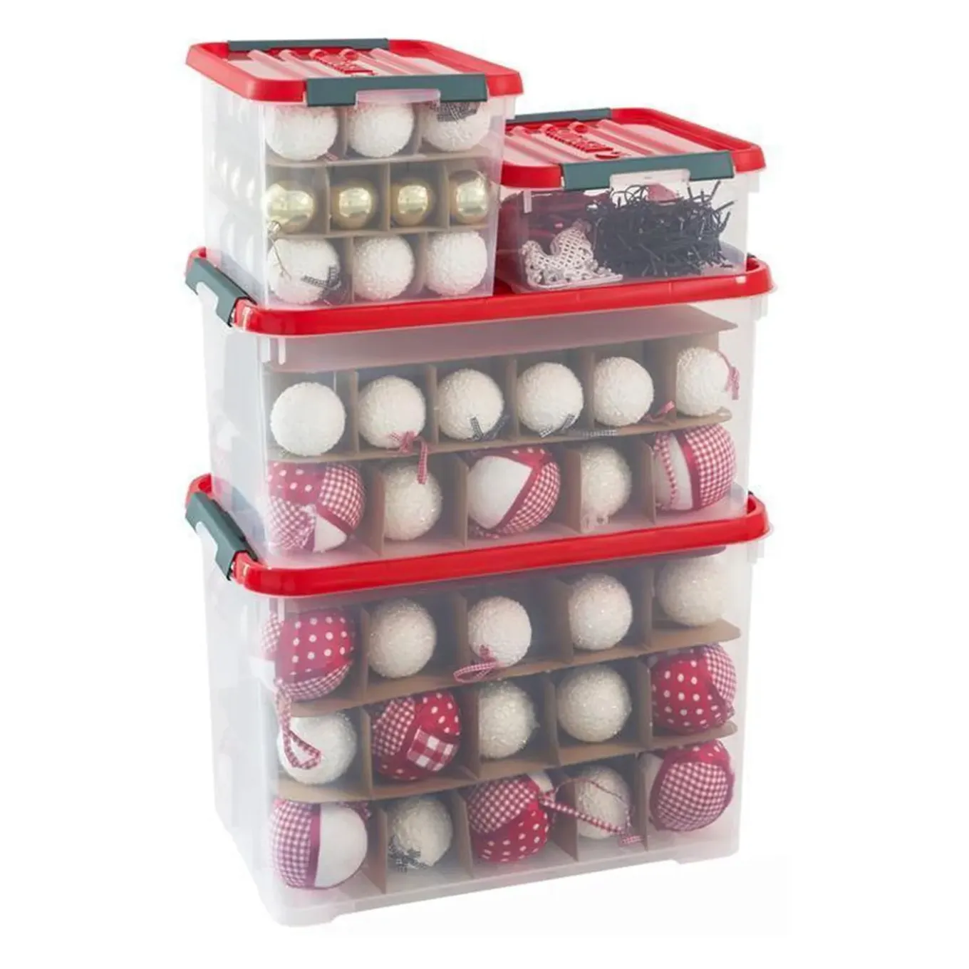 Curver Christmas Box Handy - Transparant/Rood - 20L