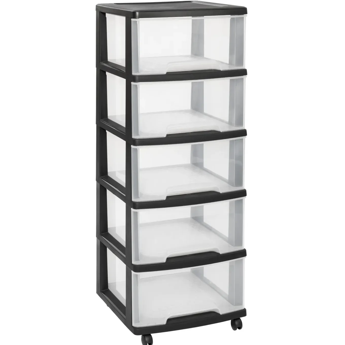 Curver Essentials Ladesysteem 5x20 liter zwart/transparant (Incl. wielen)