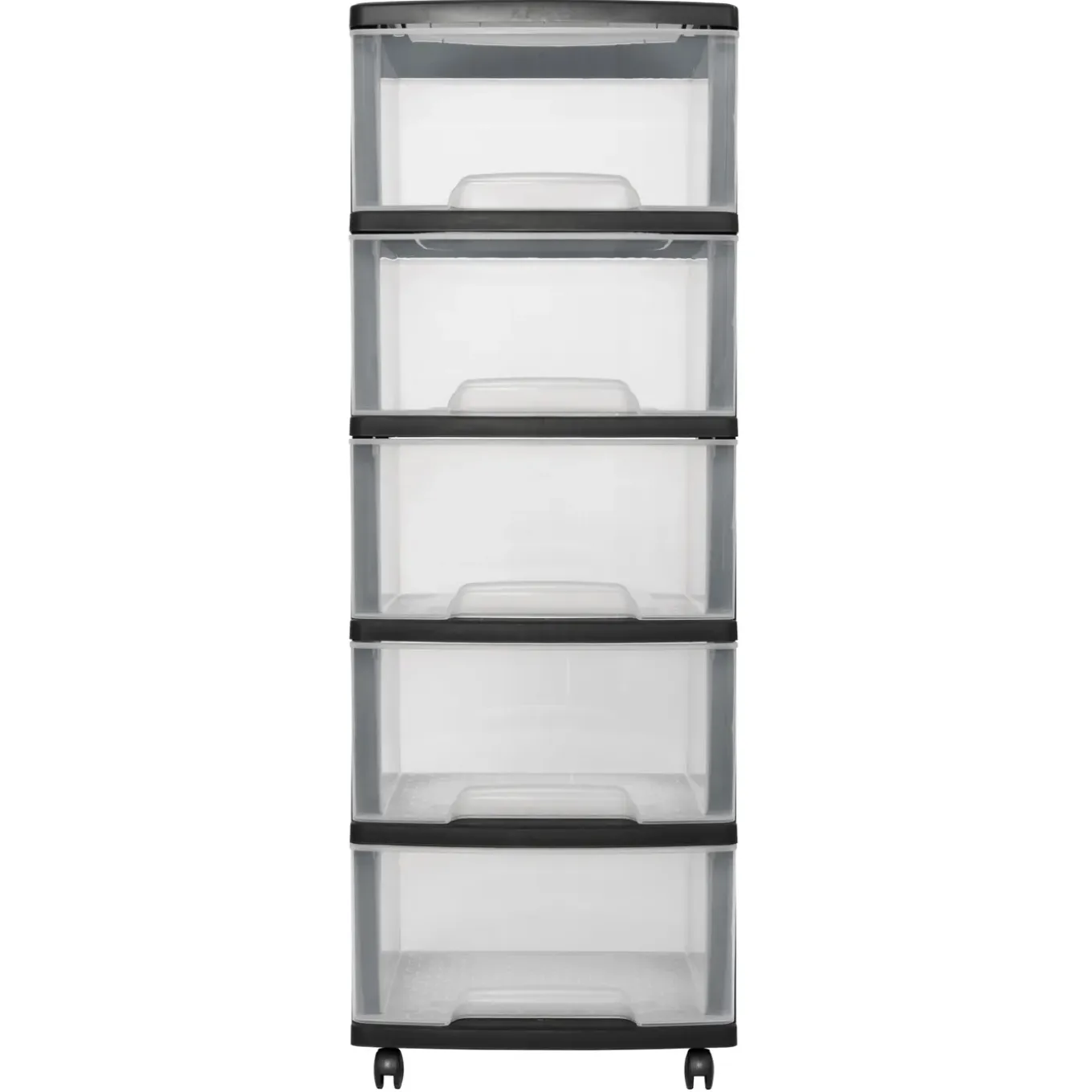 Curver Essentials Ladesysteem 5x20 liter zwart/transparant (Incl. wielen)