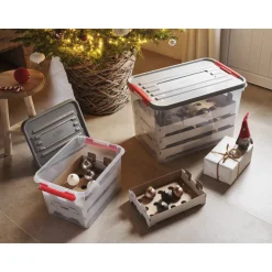 Curver Handy Opbergbox Kerst - Transparant/Rood - 29cm