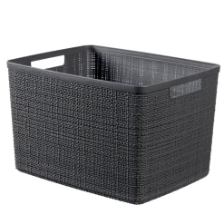Curver jute mandje L donkergrijs 20L