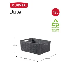Curver jute mandje M donkergrijs 12L