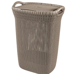 Curver Knit Wasmand Met Deksel - 57l - Bruin