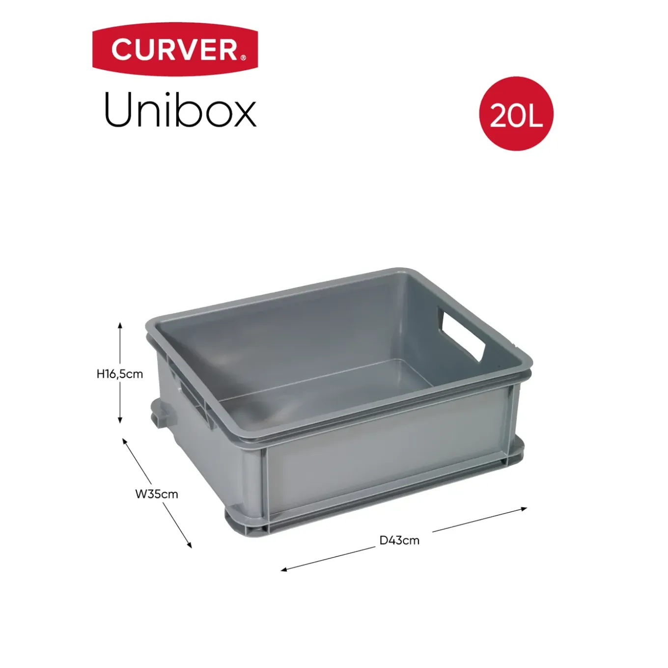 Curver unibox classic M zilver 20L