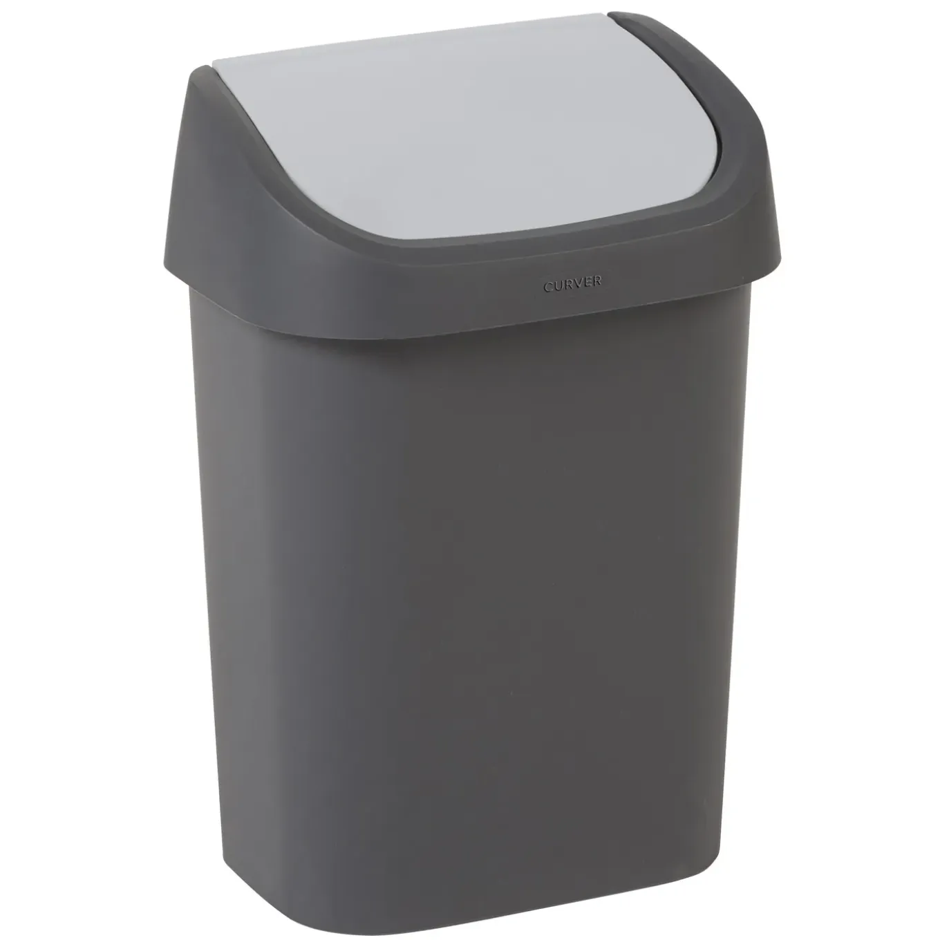 Curver vuilnisbak Mistral Swing recycled PVC antraciet lichtgrijs 10L