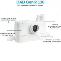 DAB Broyeur Genix 130 - 490 W - Geschikt Voor Afvalwater