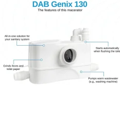 DAB Broyeur Genix 130 - 490 W - Geschikt Voor Afvalwater