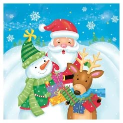 Daisy Kerst Servetten - 20x - 33cm - Kerstfiguren