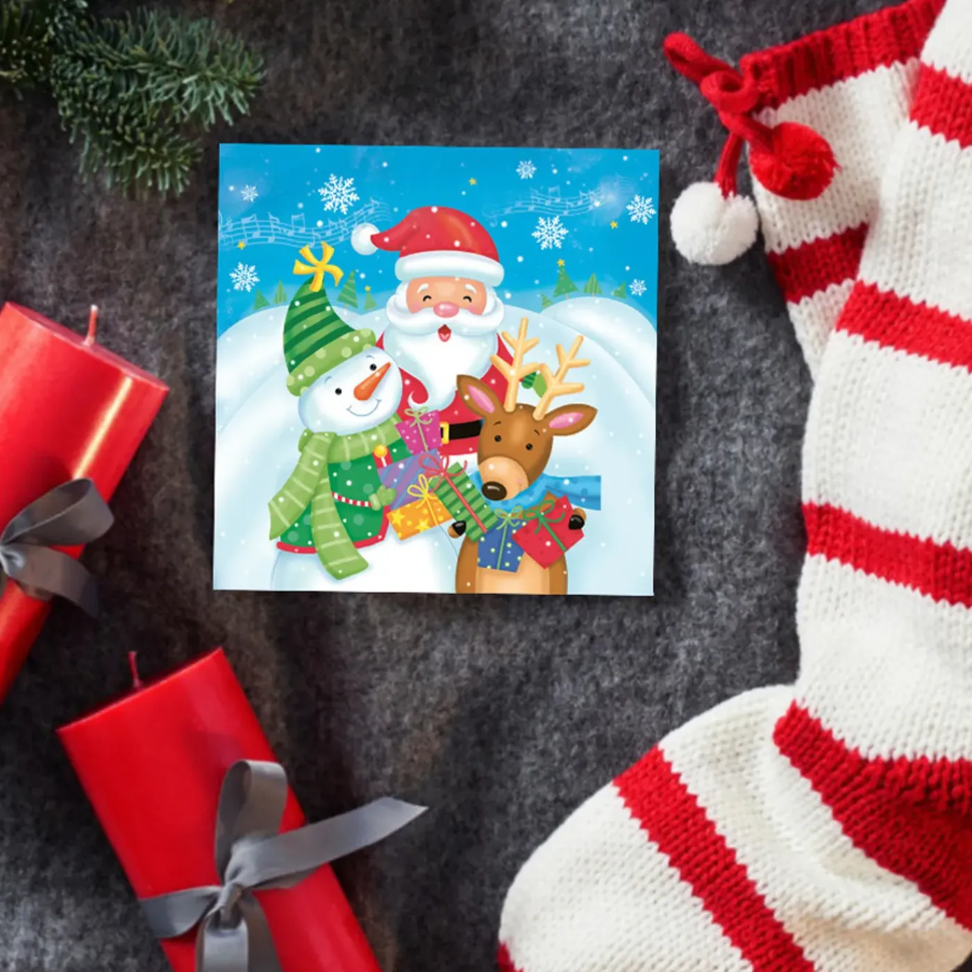Daisy Kerst Servetten - 20x - 33cm - Kerstfiguren