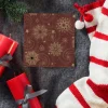 Daisy Kerst Thema Servetten - 20x St - Bordeaux Rood - 33 X 33 Cm