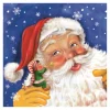 Daisy Kerst Thema Servetten - 20x St - 33 X 33 Cm - Kerstman