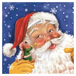Daisy Kerst Thema Servetten - 20x St - 33 X 33 Cm - Kerstman