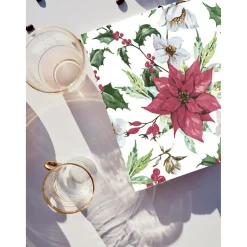 Daisy Kerst Thema Servetten - 20x- 33 Cm - Kerststerren