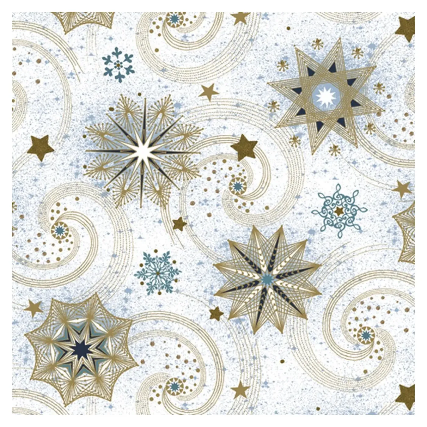 Daisy Kerst Thema Servetten - 20x St - 33 X 33 Cm - Sneeuwvlokken