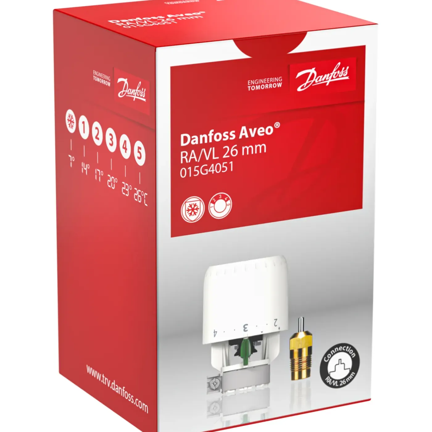 Danfoss thermostaatknop Ø26mm wit