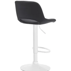 Décoshop26 Barkruk/hoge Stoel X1 Met Voetensteun In Zwart Pvc Witte Metalen Voet