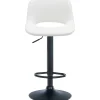 Décoshop26 Barkruk/hoge Stoel X1 Met Voetensteun In Wit Pvc Zwarte Metalen Voet