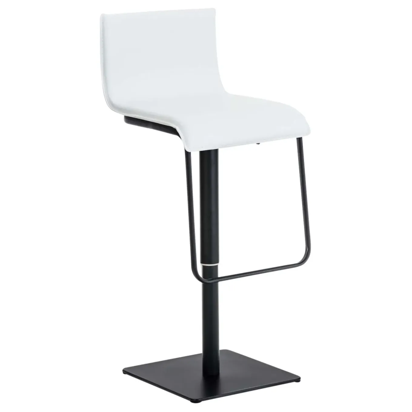 Décoshop26 Barkruk X1 Kinderstoel Draaibare Zitting In Wit Pvc Matzwart Metalen Frame