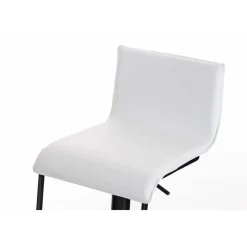 Décoshop26 Barkruk X1 Kinderstoel Draaibare Zitting In Wit Pvc Matzwart Metalen Frame